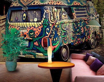 3D Bus A1545 Removable Wallpaper Self Adhesive Wallpaper Extra Large Peel /& Stick Wallpaper Wallpaper Mural AJ WALLPAPERS