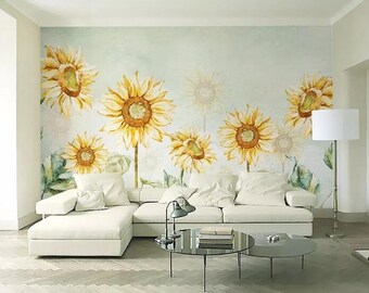 3D Sunflower E234 Removable Wallpaper Self Adhesive Wallpaper Extra Large Peel /& Stick Wallpaper Wallpaper Mural AJ WALLPAPERS