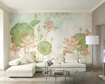 3D Lotus E176 Removable Wallpaper Self Adhesive Wallpaper Extra Large Peel /& Stick Wallpaper Wallpaper Mural AJ WALLPAPERS