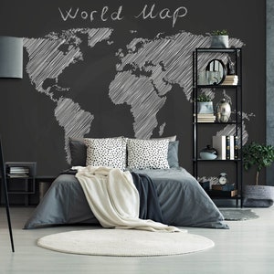 3d cinza textura mapa do mundo l976 papel de parede removível auto adesivo extra grande casca & vara papel de parede mural aj papéis de parede