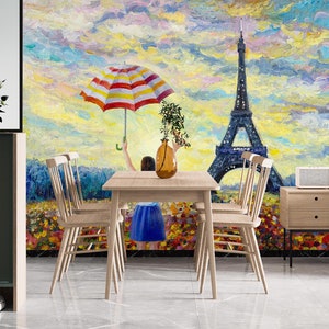 3D Torre Eiffel Pintura L1220 Papel pintado removible Papel pintado autoadhesivo Papel pintado extra grande Peel & Stick Papel pintado Mural AJ WALLPAPERS