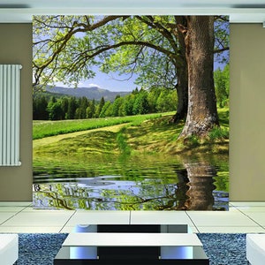 3D Nature Green Forest R4387 Fondo de pantalla extraíble Fondo de pantalla autoadhesivo Papel tapiz extra grande Peel & Stick Wallpaper Mural AJ WALLPAPERS
