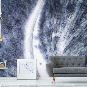 3D Snow Forest Art R6563 Fondo de pantalla extraíble Fondo de pantalla autoadhesivo Papel tapiz extra grande Peel & Stick Wallpaper Wallpaper Mural AJ WALLPAPERS