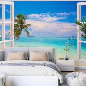 3D Sommer Blau Meer L2696 Entfernbare Tapete Selbstklebende Tapete Extra Großes Wandbild zum Abziehen und Aufkleben AJ WALLPAPERS
