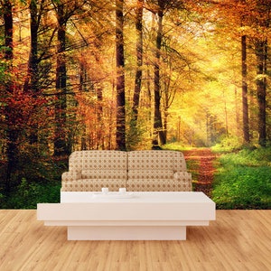 3D Sonnige Herbst Wald R4630 abnehmbare Tapete selbstklebend Tapete extra groß Peel & Stick Tapete Tapete Wandbild AJ WALLPAPERS