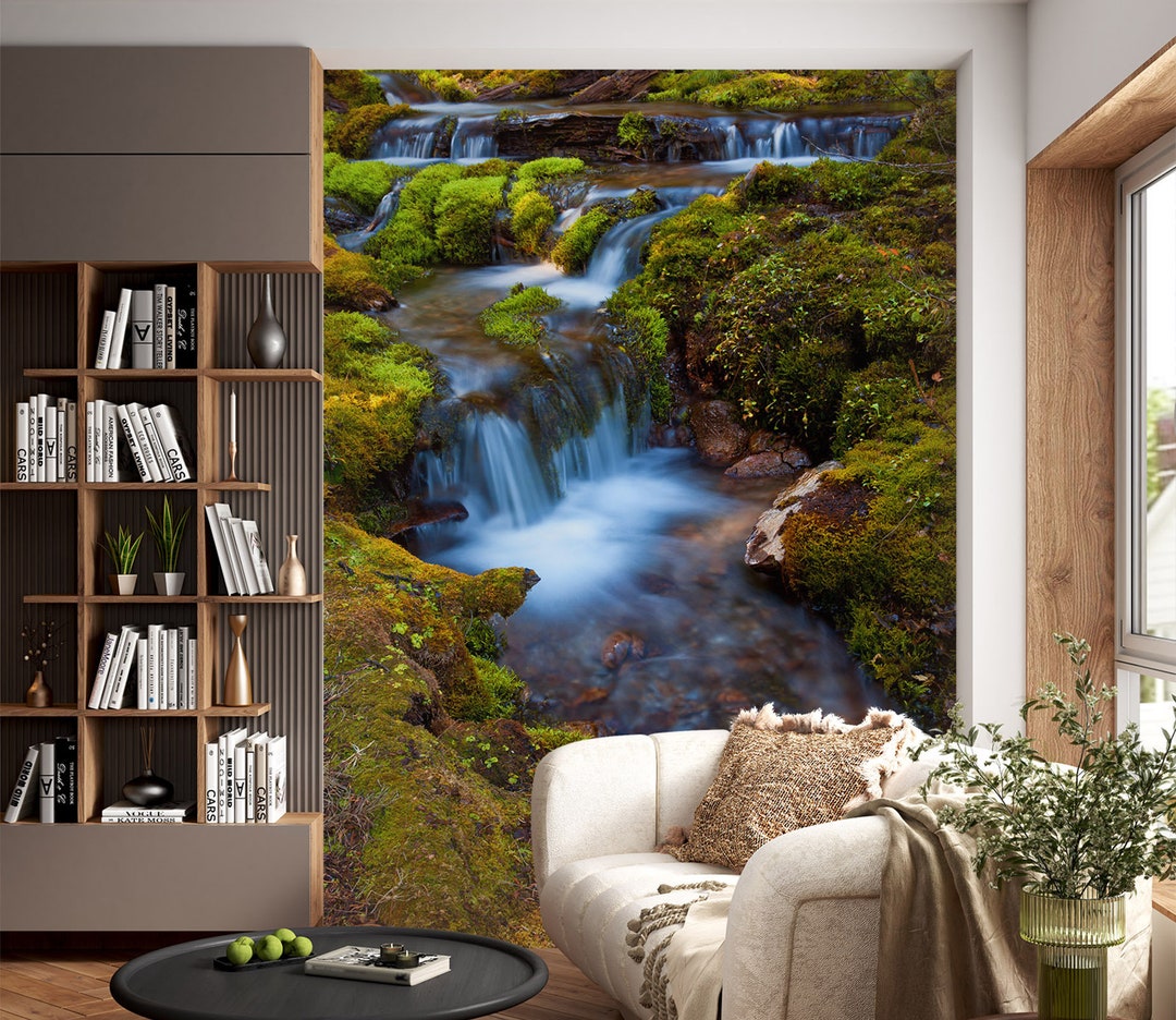3D Forest Stream L1085 Removable Wallpaper Self Adhesive Wallpaper ...