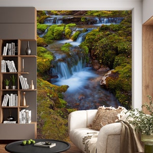 3D Forest Stream L1085 Ablösbare Tapete selbstklebende Tapete Extra große Peel & Stick Wallpaper Tapete Wandbild AJ HINTERGRUNDBILDER