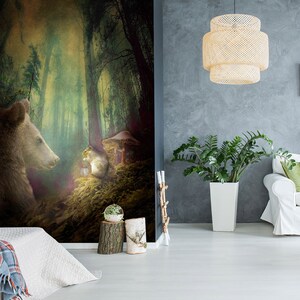 3D Wald Wolf Tier A4320 abnehmbare Tapete selbstklebende Tapete große Schale & Klebetapete Tapete Wandbild Beth Sheridan