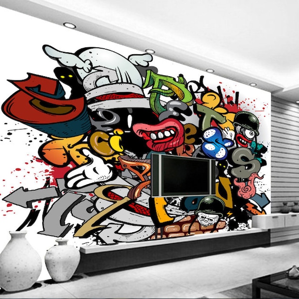 Graffiti abstracto 3D C67 fondo de pantalla extraíble fondo de pantalla autoadhesivo extra grande peel & Stick Wallpaper Mural AJ WALLPAPERSS