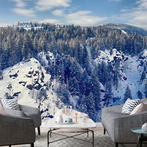 3D Snow Mountain Pine Forest A4284 Papel pintado extraíble Papel pintado autoadhesivo Big Peel & Stick Papel tapiz Papel tapiz Mural Beth Sheridan