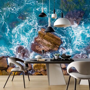 3D Fun Blue Sea R6588 abnehmbare Tapete selbstklebend Tapete extra groß Peel & Stick Tapete Tapete Wandbild AJ WALLPAPERS