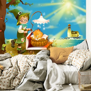 3D Animal Cat Dream R11357 abnehmbare Tapete selbstklebend Tapete extra groß Peel & Stick Tapete Tapete Wandbild AJ WALLPAPERS