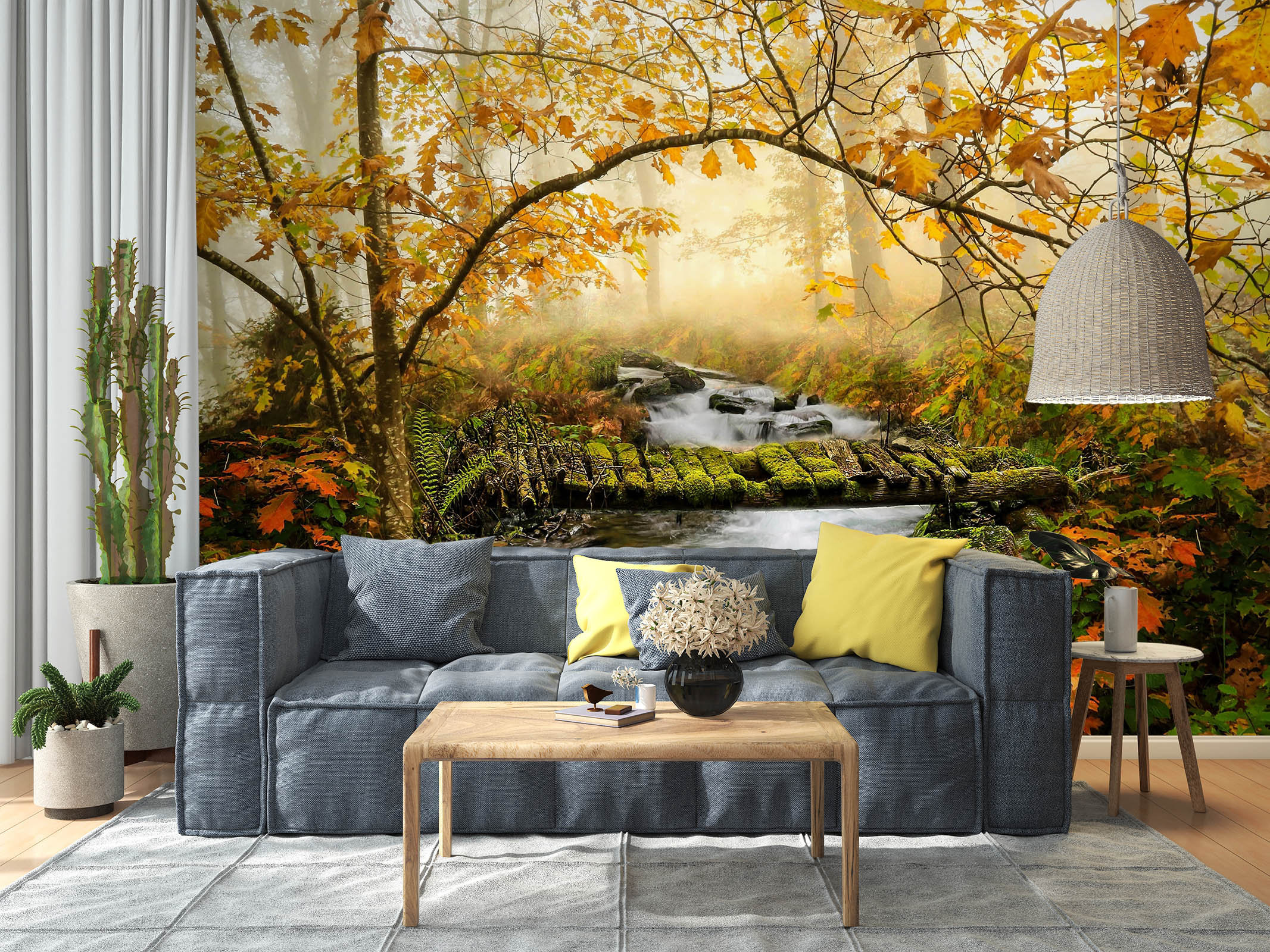 3D Forest Clear River L2665 Removable Wallpaper Self Adhesive Wallpaper ...