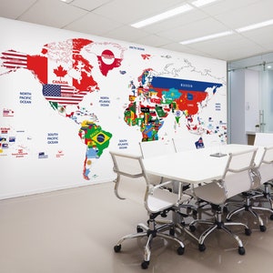 Mapa da bandeira 3d l1004 papel de parede removível autoadesivo papel de parede extra grande peel & stick papel de parede mural aj