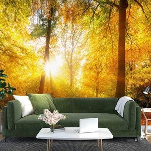 3D Sonnenschein Wald L2687 Entfernbare Tapete Selbstklebende Tapete Extra Großes Wandbild AJ WALLPAPERS
