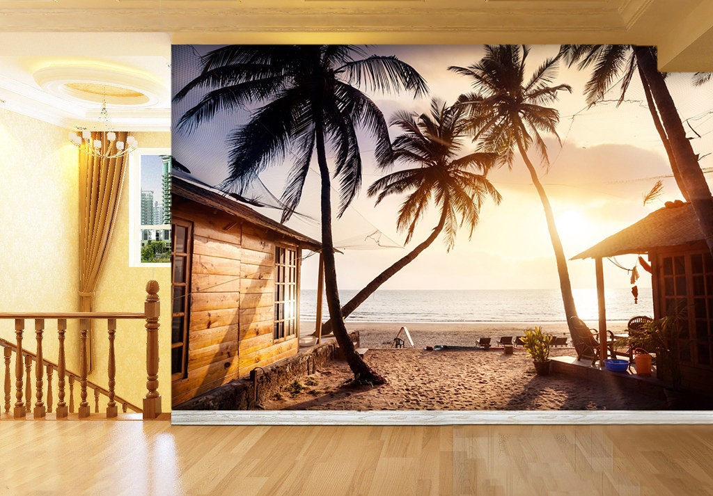 Beach Hut Wallpaper - Etsy UK Beach Hut Wallpaper - Etsy UK