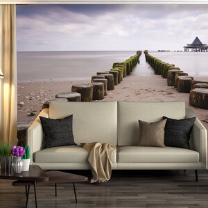 3D Beach Stone Road R5261 Verwijderbaar Behang Zelfklevend Behang Extra Grote Peel &Stick Wallpaper Wallpaper Mural AJ WALLPAPERS