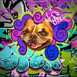 3D Graffiti Hund A1024 abnehmbare Tapete selbstklebende Tapete Extra große Peel & Stick Wallpaper Wallpaper Wandbild AJ WALLPAPERSS