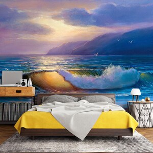 Große 3D Meereswellen L2951 Abnehmbare Tapete Selbstklebende Tapete Wandbild zum Abziehen und Aufkleben AJ WALLPAPERS