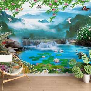 3D Beautiful Nature L2011 Papel pintado removible Papel pintado autoadhesivo Extra grande Peel & Stick Wallpaper Mural AJ WALLPAPERS