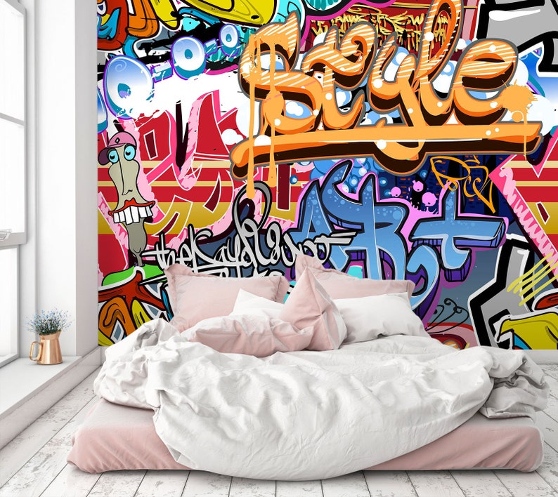 3D Abstract Graffiti L112 Removable Wallpaper Self ...