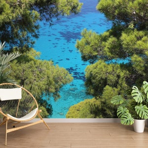 3D Calm Blue Sea L1040 Abnehmbare Tapete selbstklebende Tapete Extra große Peel & Stick Wallpaper Wallpaper Wandbild AJ HINTERGRUNDBILDER