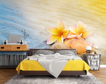 3D Two Yellow Flowers L1014 Removable Wallpaper Self Adhesive Wallpaper Extra Large Peel & Stick Wallpaper Wallpaper Mural AJ WALLPAPERS