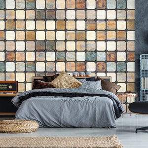 3D Square Texture Art R6401 Fondo de pantalla extraíble Fondo de pantalla autoadhesivo Papel tapiz extra grande Peel & Stick Wallpaper Mural AJ WALLPAPERS