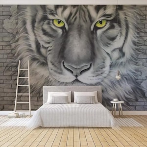 3D Lions domineer Eyes A315 verwisselbare wallpaper zelf klevende wallpaper extra grote Peel & stick Wallpaper Wallpaper muurschildering AJ WALLPAPERS