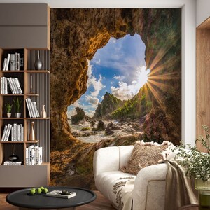 3D Beach Cave L1442 Papel de parede removível Papel de parede autoadesivo Extra grande Peel & Stick Papel de parede Mural AJ WALLPAPERS