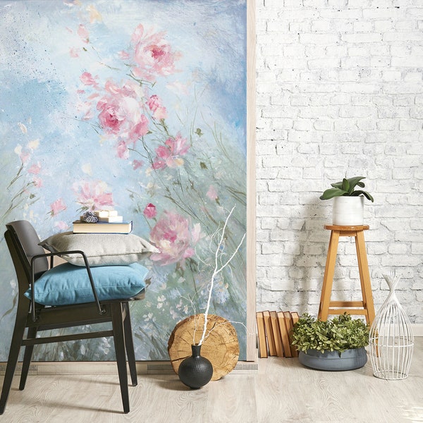 3D Apply Pigment Flowers Painting A800 Removable Wallpaper Self Adhesive Wallpaper Large Peel & Stick Wallpaper Wallpaper Mural Debi Coules