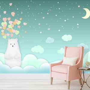 3D Cartoon Bär F125 abnehmbare Tapete selbstklebende Tapete Extra große Peel & Stick Wallpaper Wallpaper Wandbild AJ WALLPAPERS