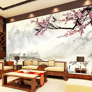 Peinture 3D de style chinois N261 Fonds peint amovible Auto-adhésif Fonds peint Extra Large Peel - Stick Wallpaper Wallpaper Mural AJ WALLPAPER AJ WALLPAPER