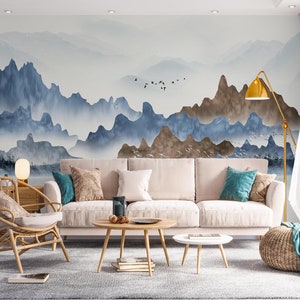 Pintura de montaña 3D L2363 Papel pintado removible Papel pintado autoadhesivo Papel pintado extra grande Peel & Stick Papel pintado Mural AJ WALLPAPERS