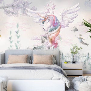 3D Unicórnio Pintura L2465 Papel de Parede Removível Papel de Parede Autoadesivo Extra Grande Peel & Stick Papel de Parede Mural AJ PAPÉIS DE PAREDE