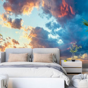 3D Sky Clouds L2124 Papel pintado removible Papel pintado autoadhesivo Extra grande Peel & Stick Wallpaper Mural AJ WALLPAPERS