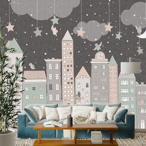 3D Nacht Haus Gemälde L1505 Abnehmbare Tapete selbstklebende Tapete Extra große Peel & Stick Wallpaper Wallpaper Wandbild AJ HINTERGRUNDBILDER