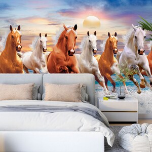 3D Animal Horse L2612 Papel pintado removible Papel pintado autoadhesivo Extra grande Peel & Stick Wallpaper Mural AJ WALLPAPERS