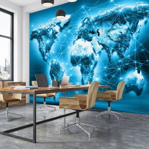 Mapa 3D e conexão L998 Papel de parede removível papel de parede autoadesivo Extra grande peel & stick papel de parede mural AJ WALLPAPERS
