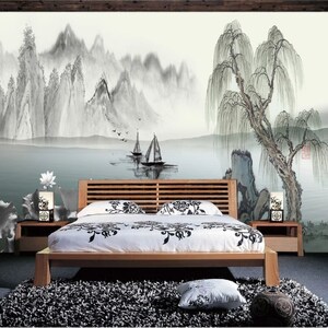 3D Paysage de style chinois N339 Fond d’écran amovible Fond d’écran auto adhésif Extra Large Peel & Stick Wallpaper Wallpaper Mural AJ WALLPAPERS