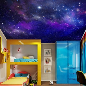 3D Galaxy Wish CA3194 Papel tapiz de techo extraíble autoadhesivo Papel pintado Grande Peel & Stick Papel tapiz Mural AJ WALLPAPERS