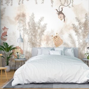 3D Friendly Animals L1750 Papel pintado removible Papel pintado autoadhesivo Papel pintado extra grande Peel & Stick Papel pintado Mural AJ WALLPAPERS