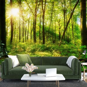 3D Sunshine Forest L1713 Ablösbare Tapete selbstklebende Tapete Extra große Peel & Stick Wallpaper Wallpaper Wandbild AJ HINTERGRUNDBILDER