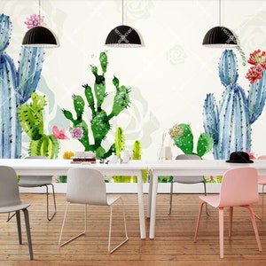 3D Cactus E350 Papel pintado extraíble autoadhesivo papel pintado extra grande Peel & Stick Wallpaper Wallpaper Mural AJ WALLPAPERS
