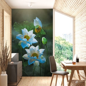 3D Gelassenheit Weißer Lotus L1451 Abnehmbare Tapete Selbstklebende Tapete Extra große Peel & Stick Wallpaper Wallpaper Wandbild AJ HINTERGRUNDBILDER