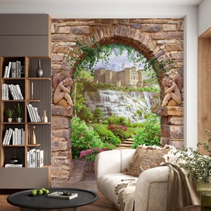 Altes Schloss 3D L2702 Entfernbare Tapete Selbstklebende Tapete Extra Großes Wandbild zum Abziehen und Aufkleben AJ WALLPAPERS