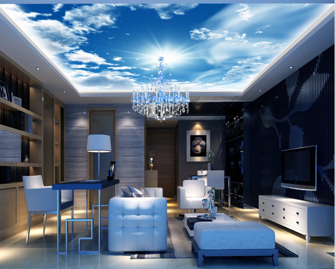 3D Blue Sky Sun CC223 Ceiling Wallpaper Removable Self Adhesive