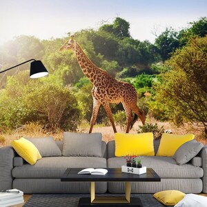 3D Animal Quiet Giraffe L1543 Papel pintado removible Papel pintado autoadhesivo Papel pintado extra grande Peel & Stick Papel pintado Mural AJ WALLPAPERS