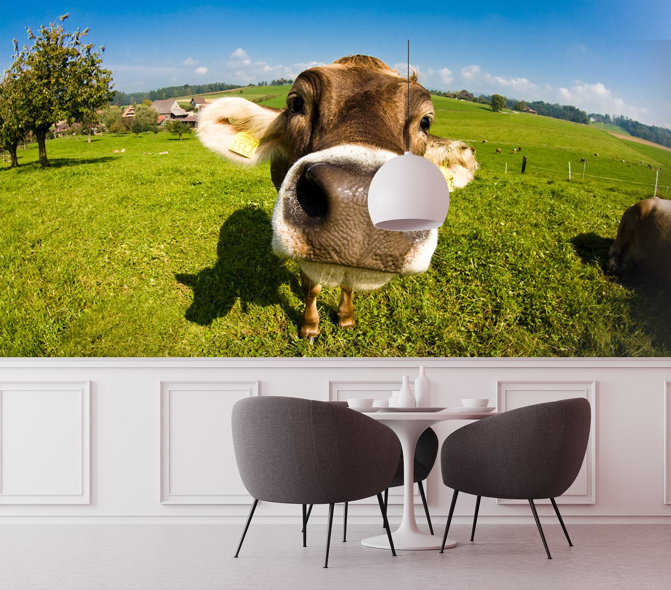 3D Cow Grass A1340 Removable Wallpaper Self Adhesive Wallpaper Etsy