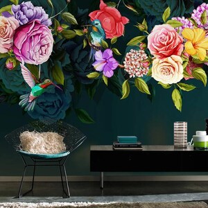 Peinture de fleurs chinoises 3D M067 Fonds peint amovible Auto-adhésif Fonds peint Extra Large Peel - Stick Wallpaper Wallpaper Mural AJ WALLPAPER AJ WALLPAPER